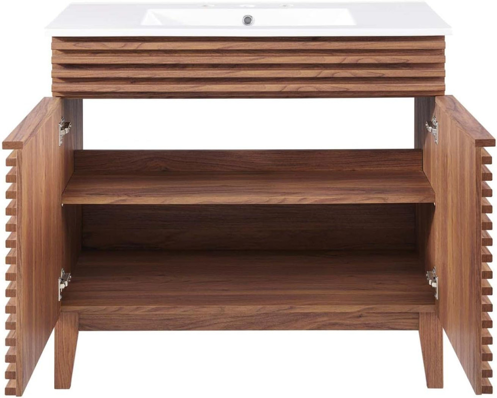 Render 36" Bathroom Vanity in Walnut White