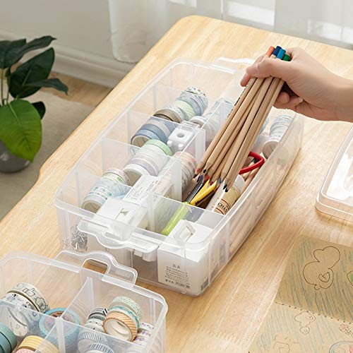 Sooyee 3-Layer Things & Crafts Storage Box with 30 Adjustable Compartments fo...