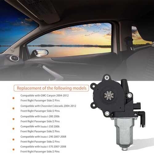 2 pins Front Right Side Power Window Motor Compatible with GMC