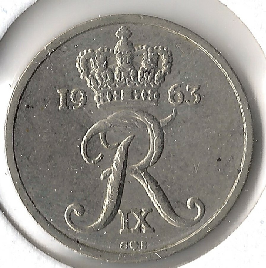 Coin Denmark 10 Øre 1963 KM849.1