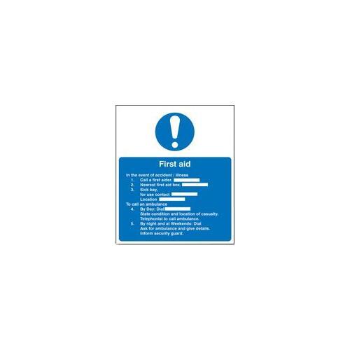 RT06163 Plastic Rigid Action First Aid Sign 16020H