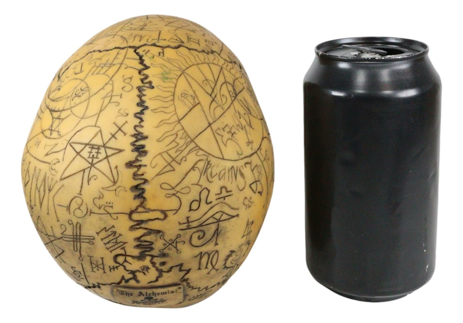 Ebros Alchemy Alpha Omega Ancient Mystical Symbols Skull Sharp Canine Figurine