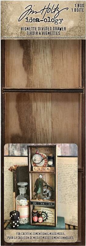 Idea-Ology Vignette Divided Drawer 3.5"X10" 3 Compartments