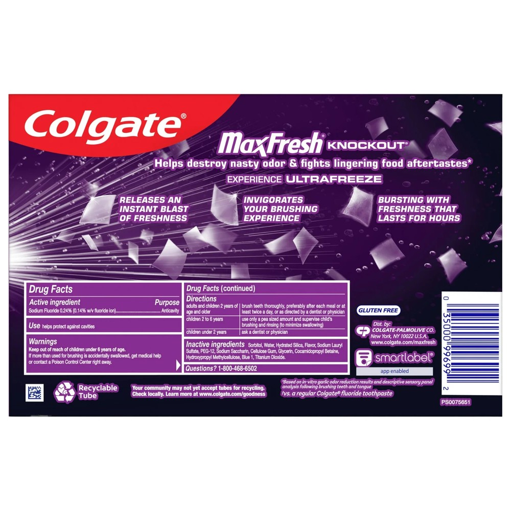 Colgate Max Fresh Knockout Toothpaste, Whitening Toothpaste with Mini Breath