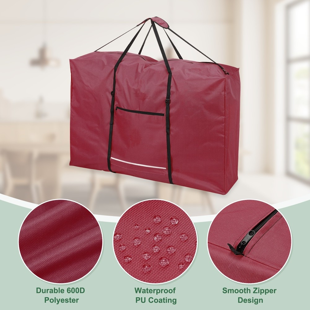 600D Folding Table Storage Bag with Handle 43" x 29" x 11" Red