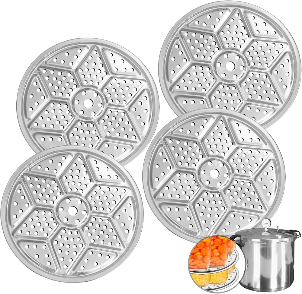 4Pack Pressure Canner Rack, Stainless Steel Canning Rack for Silver