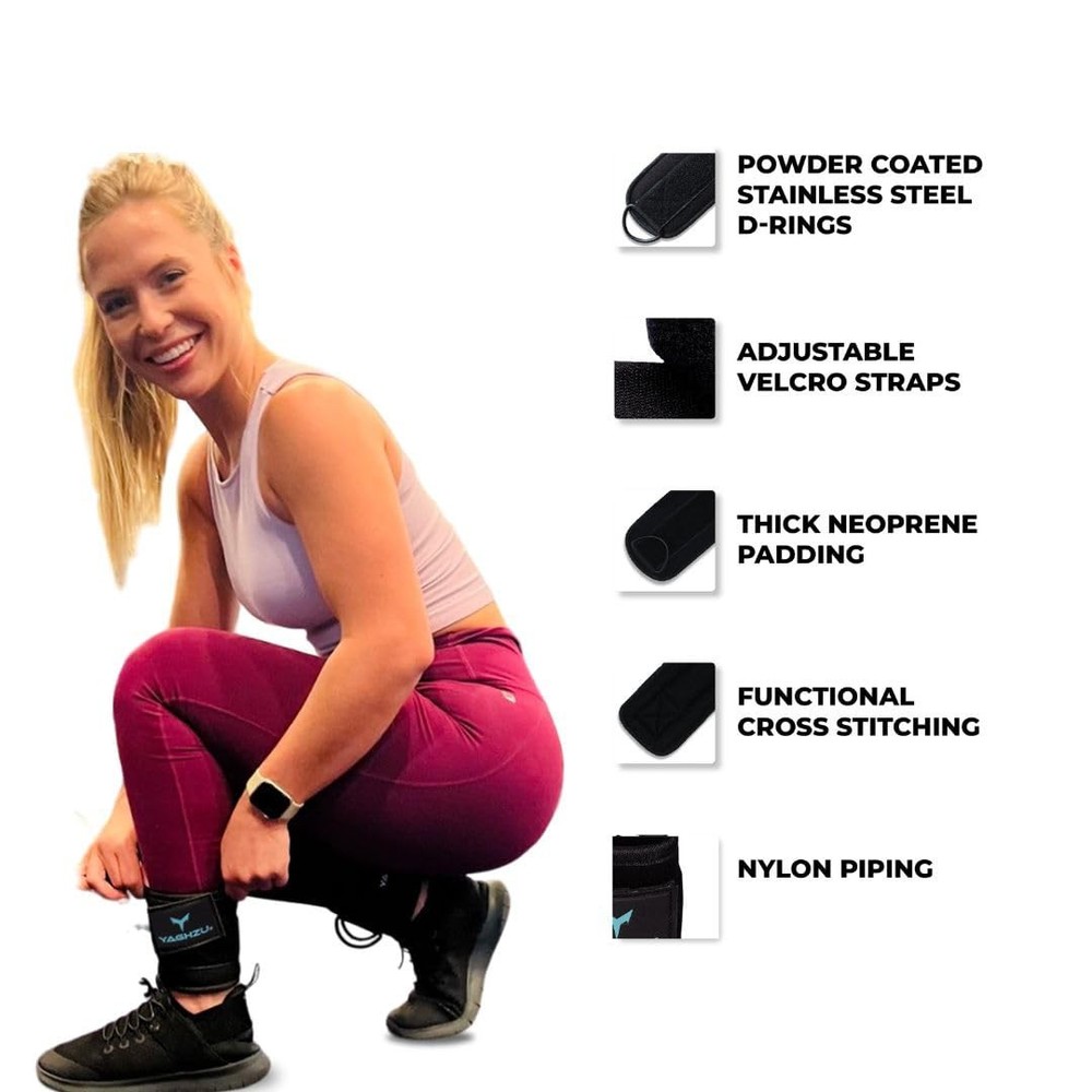Ankle Straps for Cable Machines Glute Kickback Attachments for Workouts