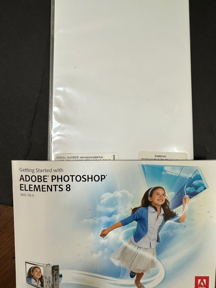 Vintage Adobe Photoshop Elements 8, Mac OS Editing Software Graphics