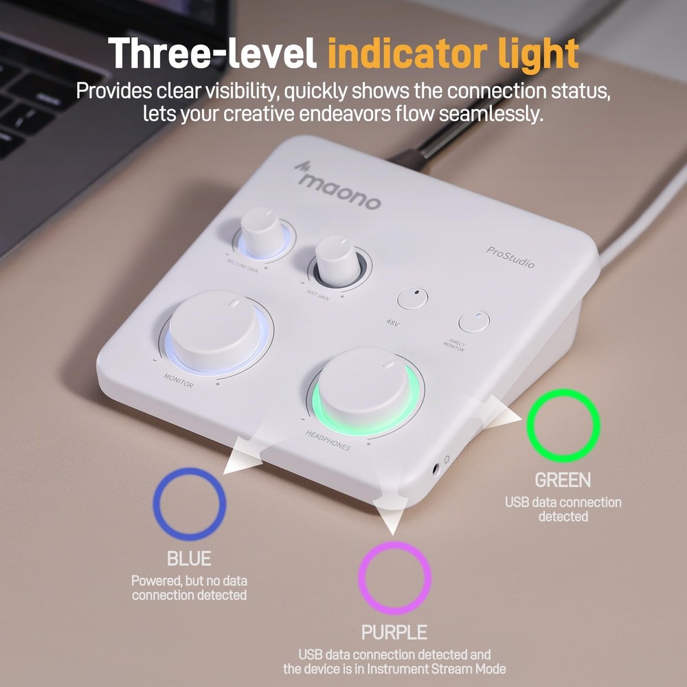 MAONO USB Audio Interface for PC: Interface with XLR Input 24-bit/192kHz Routing