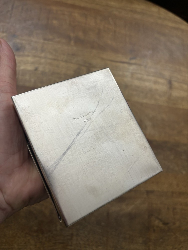 Vintage Presentation EPCA Poole Silver Co Silverplate Trinket Box Wood Interior