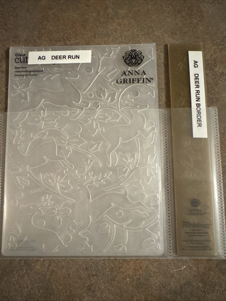 Anna Griffin Deer Run Embossing Folder And Border With Storage Pocket 5 X 7