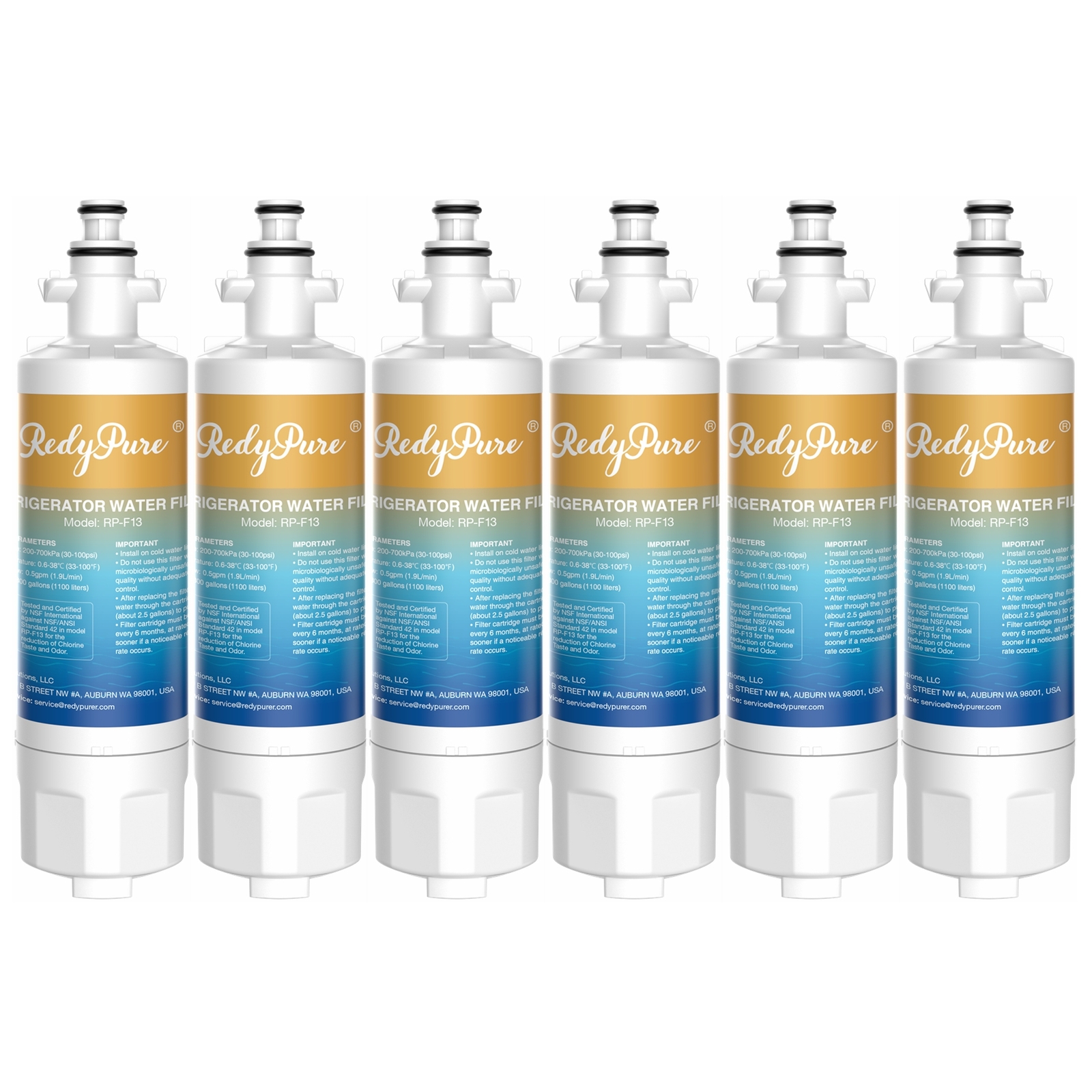 6 Pack Fit For LG LT700P ADQ36006101 RWF1200A RFC0700A Refrigerator Water Filter