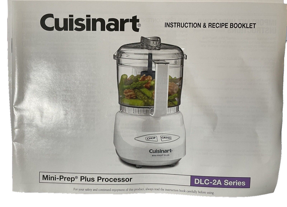Cuisinart Instruction & Recipe Book DLC-2A Series Mini Prep Processor