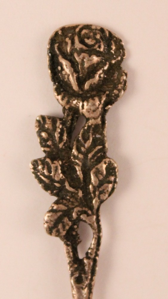 Vintage 800 Silver Rose Salt Spoons