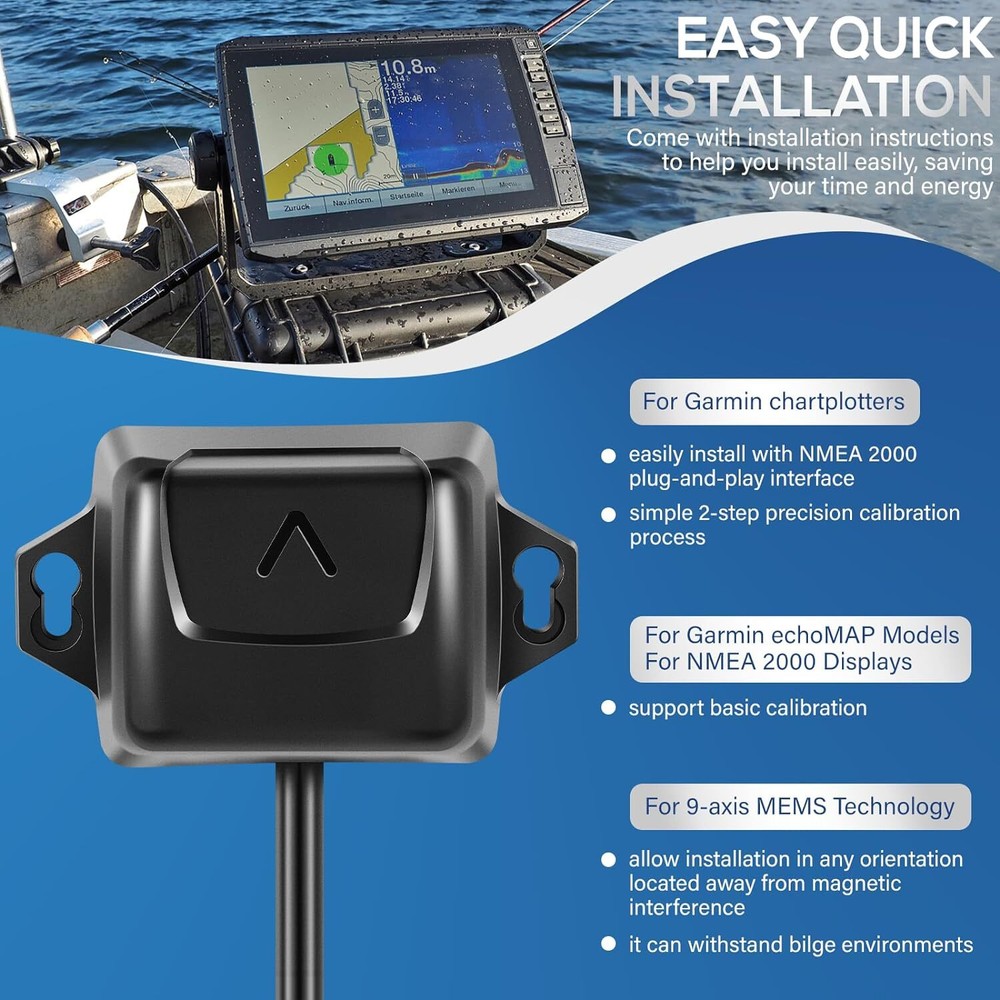 010-11417-10 Replace for Garmin echoMAP Three-Axis Compass Heading Boats Sensor