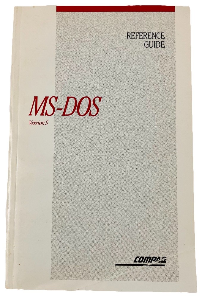 MS-DOS Version 5 Reference Guide Compaq Vintage Softcover User Manual PC DOS VG