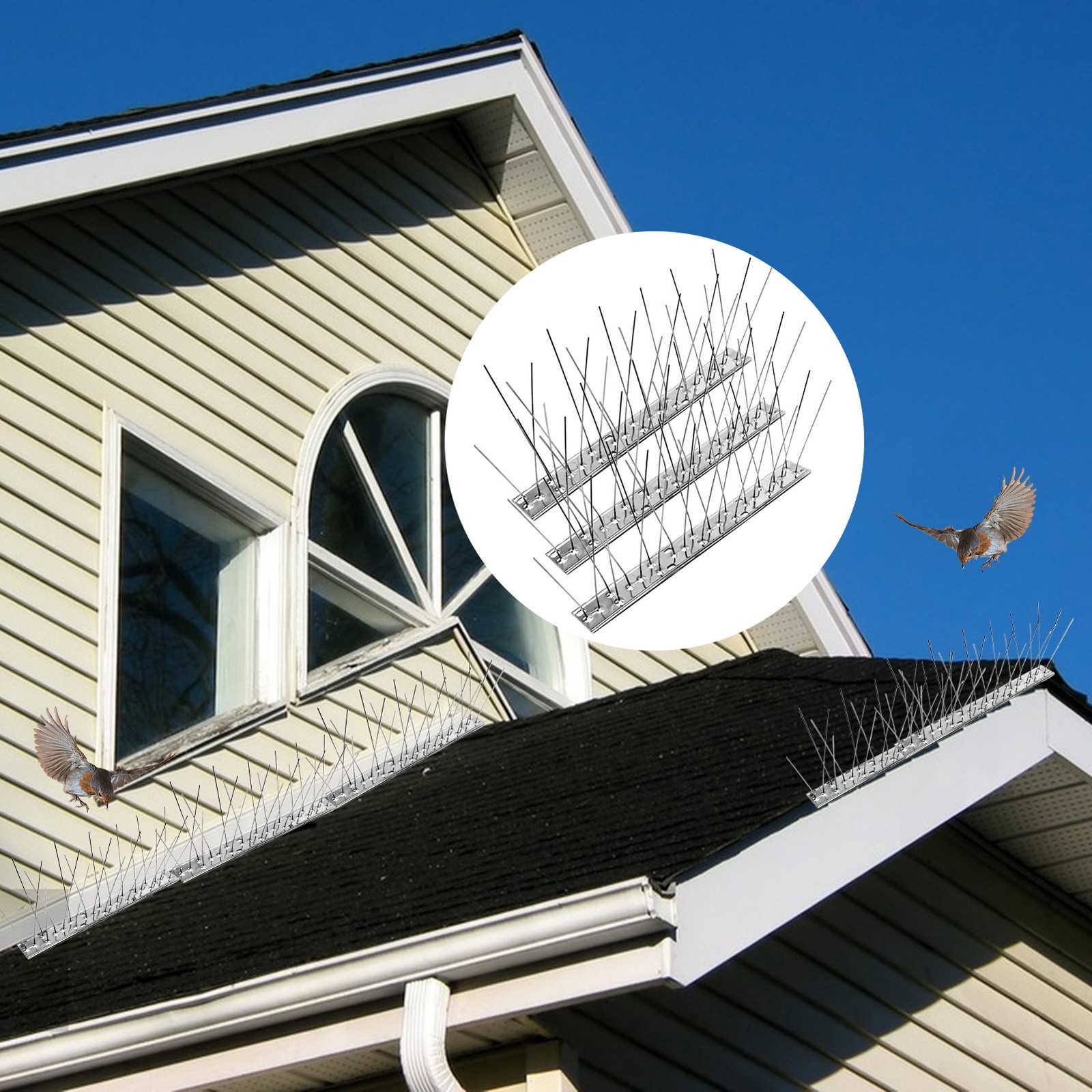 10x Bird Spikes, Bird Deterrent Spikes for Small Birds Pigeon Defender Spikes