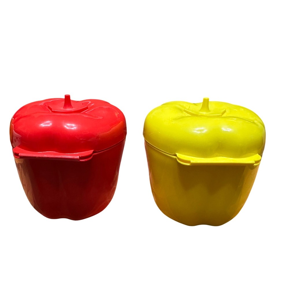 Tupperware Bell Pepper keeper Red & Yellow
