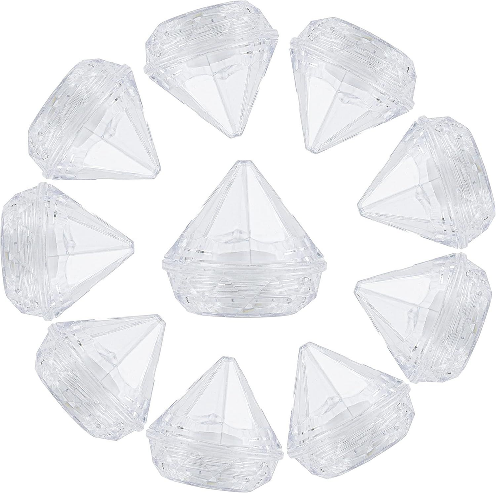 AUEAR, 50 Pack Diamond Shaped Clear Jars 5 Gram Empty 50 Pack,