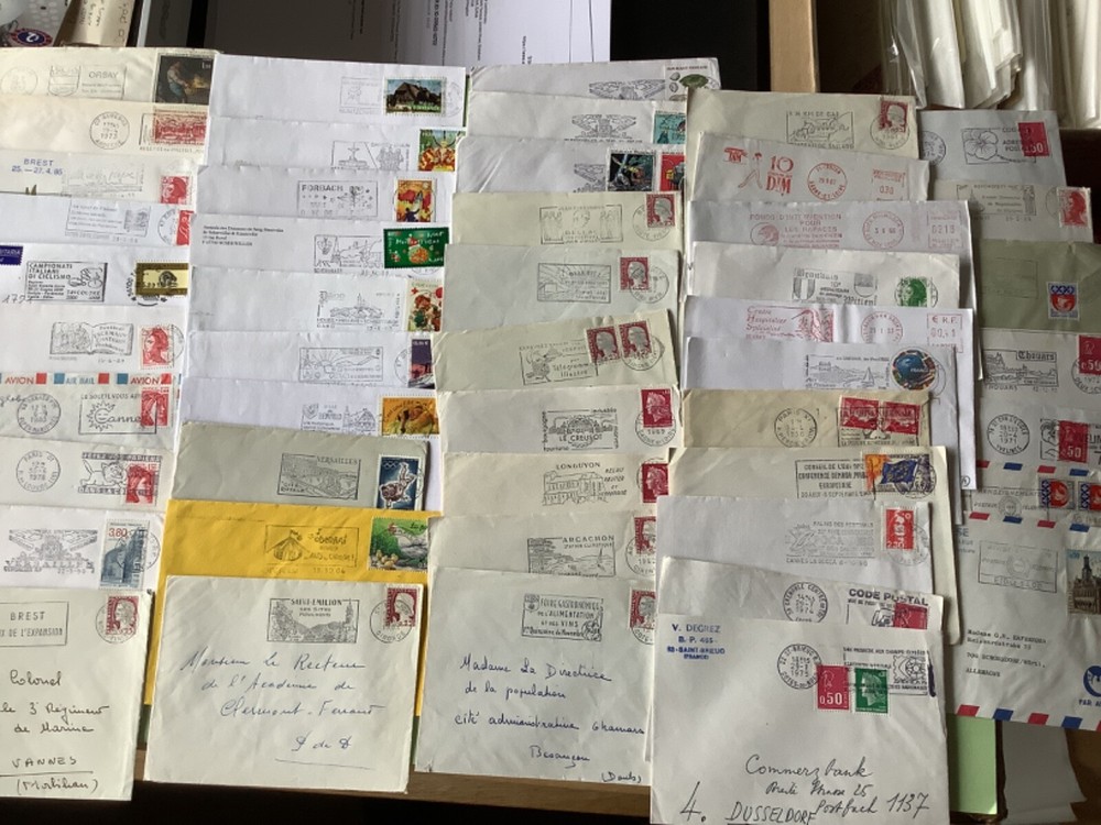 France Slogan cancelled covers  48  items Ref A1889