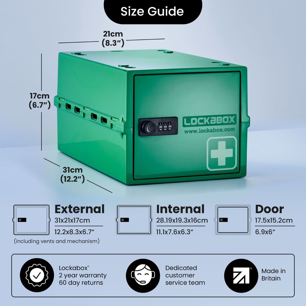 Lockabox One™ | Secure Lock Up Medical First Aid Medicines Lockable Box Code