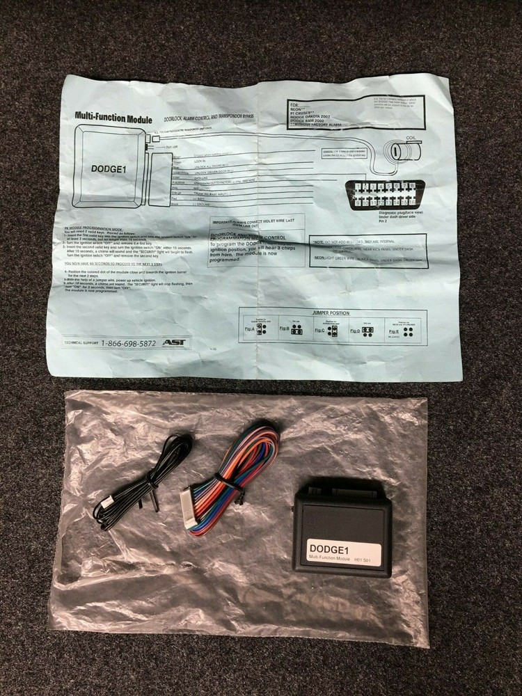 AST DODGE1 MULTI FUNCTION MODULE DOORLOCK, ALARM CONTROL AND TRANSPONDER BYPASS
