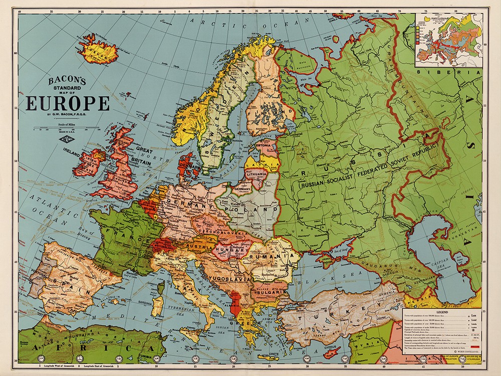 1920 Map of Europe