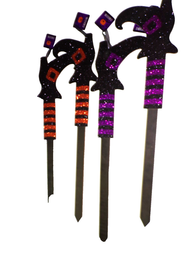 4 count 2020 NWT Halloween metallic Witch Boot Stakes MRtub