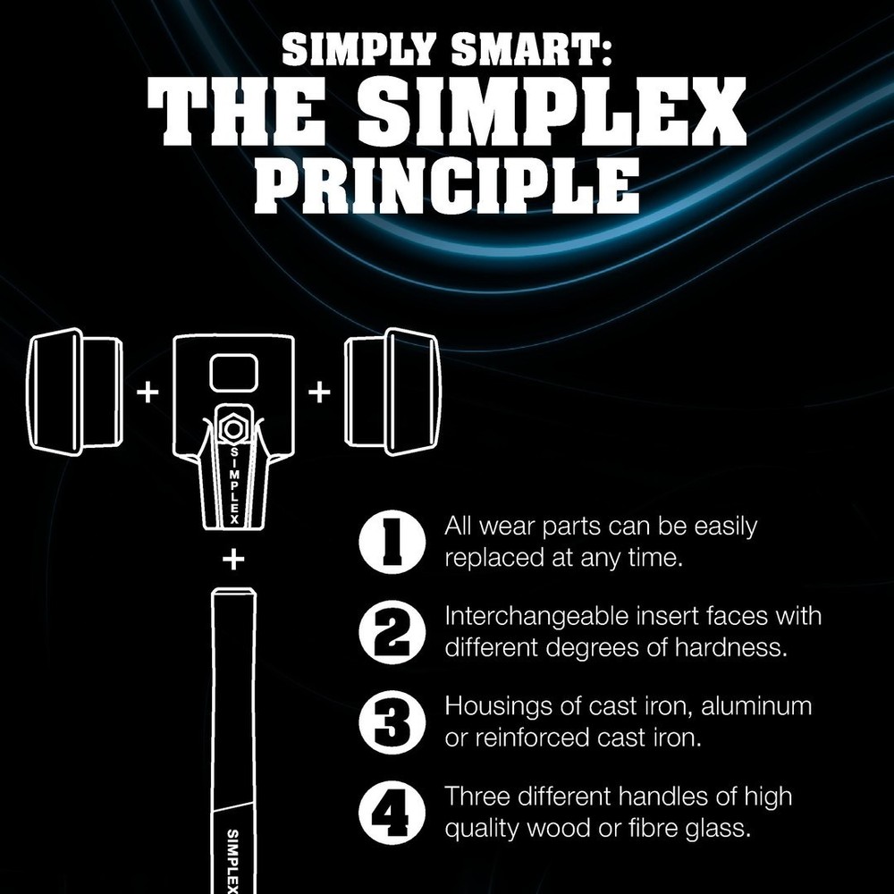 Halder 3027.030, Simplex Mallet with Black Rubber & Superplastic Inserts