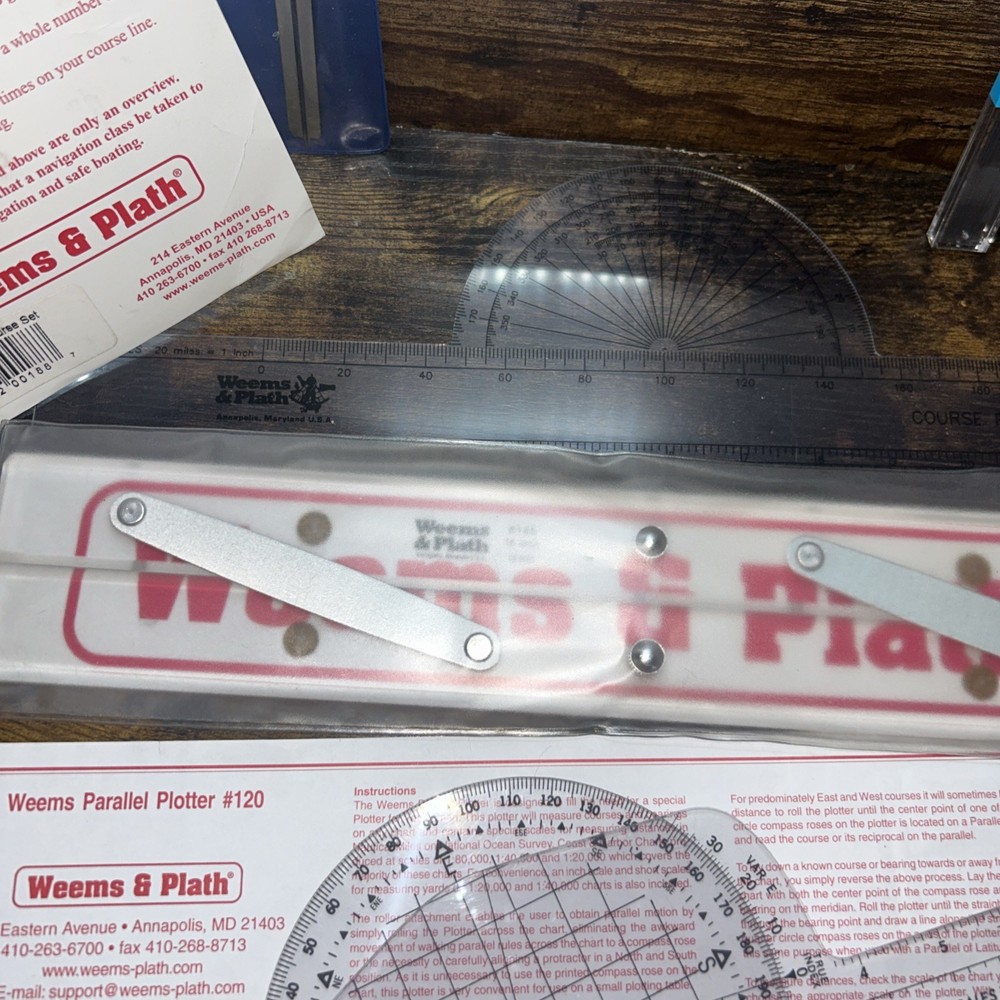 Weems & Plath Model 316 Boating Course Navigation Plotter Set w/Dividers