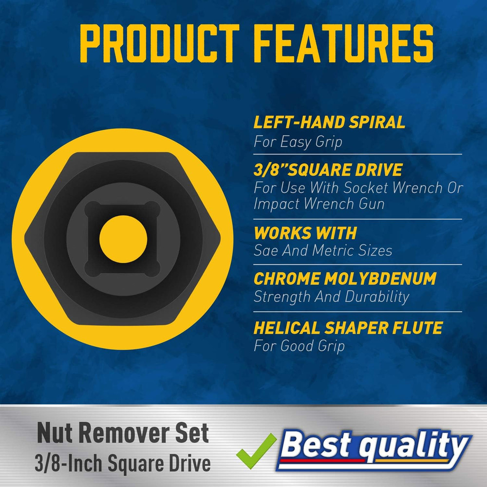 Amartisan Impact Bolt Extractor Tool, 13PC Bolt Nut Removal Extractor Socket Too