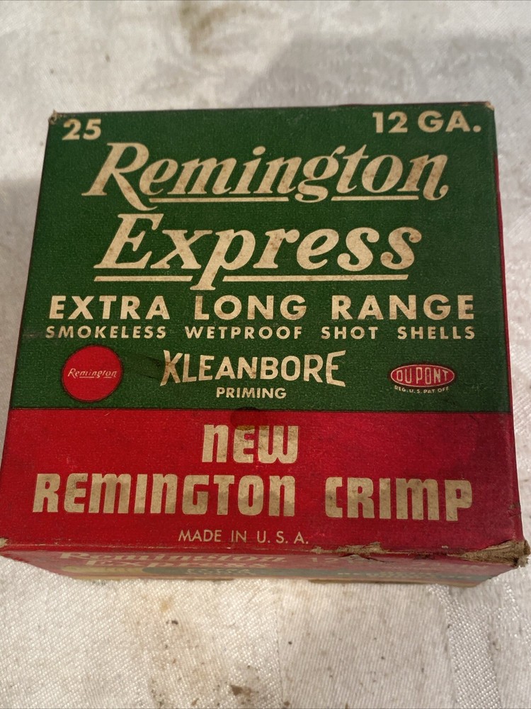 Vintage Remington Express Extra Long Range 12ga Shotgun Shell Ammo Box EMPTY
