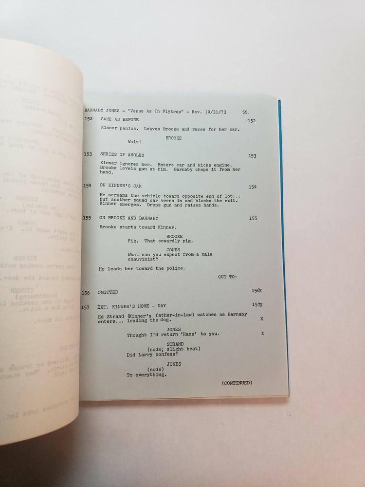 BARNABY JONES / Robert Heverly 1973 TV Script, Jack Ging "Venus as in Flytrap"