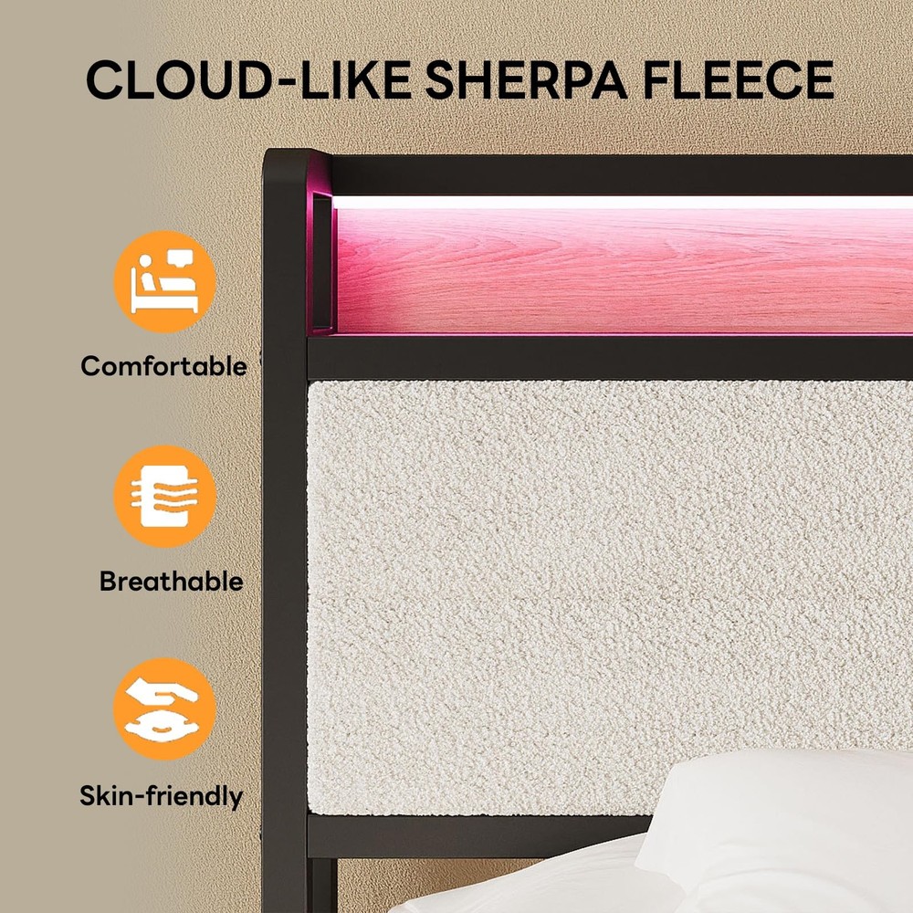 Sleep Better with Storage - Queen Platform Bed LED and Charging