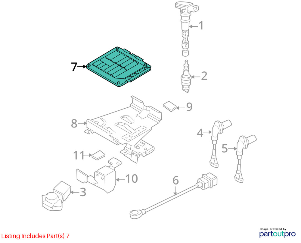 Engine ECM Electronic Control Module 2.0L Fits 08 EOS 401147