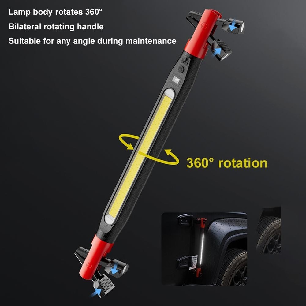 Magnetic Led Work Light USB Rechargeable Flashlight Handheld/Hanging Workshop
