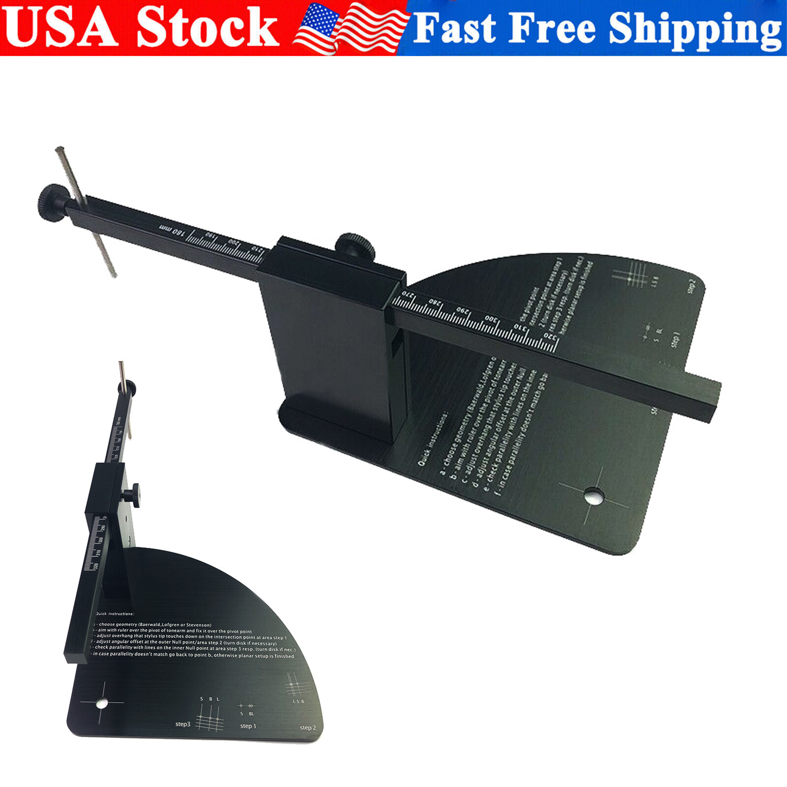 Vinyl LP Turntable Alignment Protractor For Phono Record Cartridge Stylus NEWtK