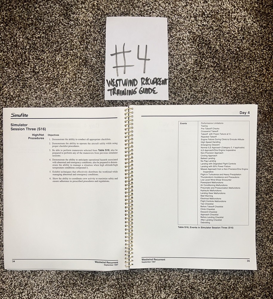 SimuFlite Westwind Recurrent Training Guide September 1997