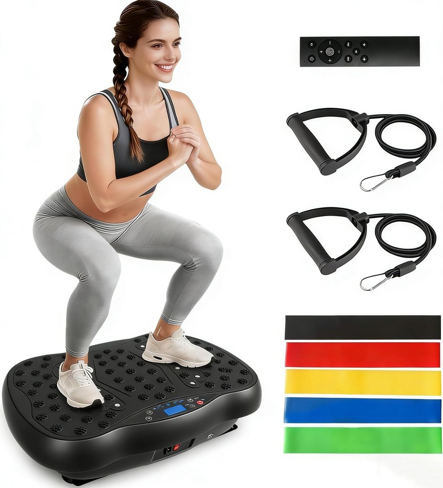 Vibration Plate Exercise Machine, 10 Auto Modes/200-Levels Vibrating Plate fo...