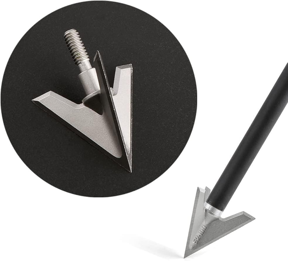 Bgary Archery Broadheads 100 Grain 6 Pack Solid 3 Blades Fixed S2-Silver 6Pcs