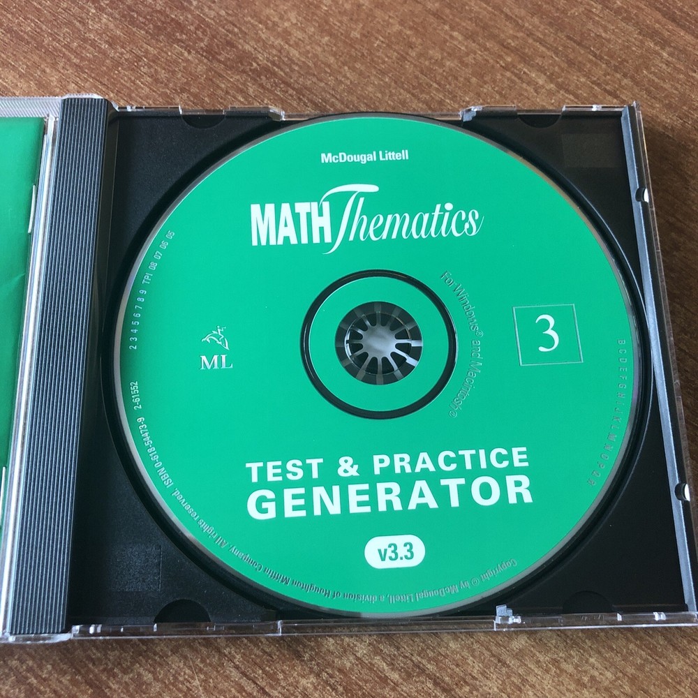 McDougal Littell Test & Practice Generator Math Thematics Book 3 CD-ROM