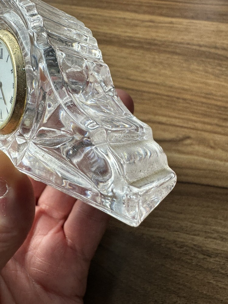 Lead Crystal Clock Read Description
