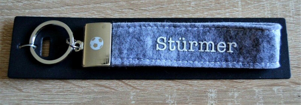 Depesche KEYRING felt, "STRIKER", grey, new