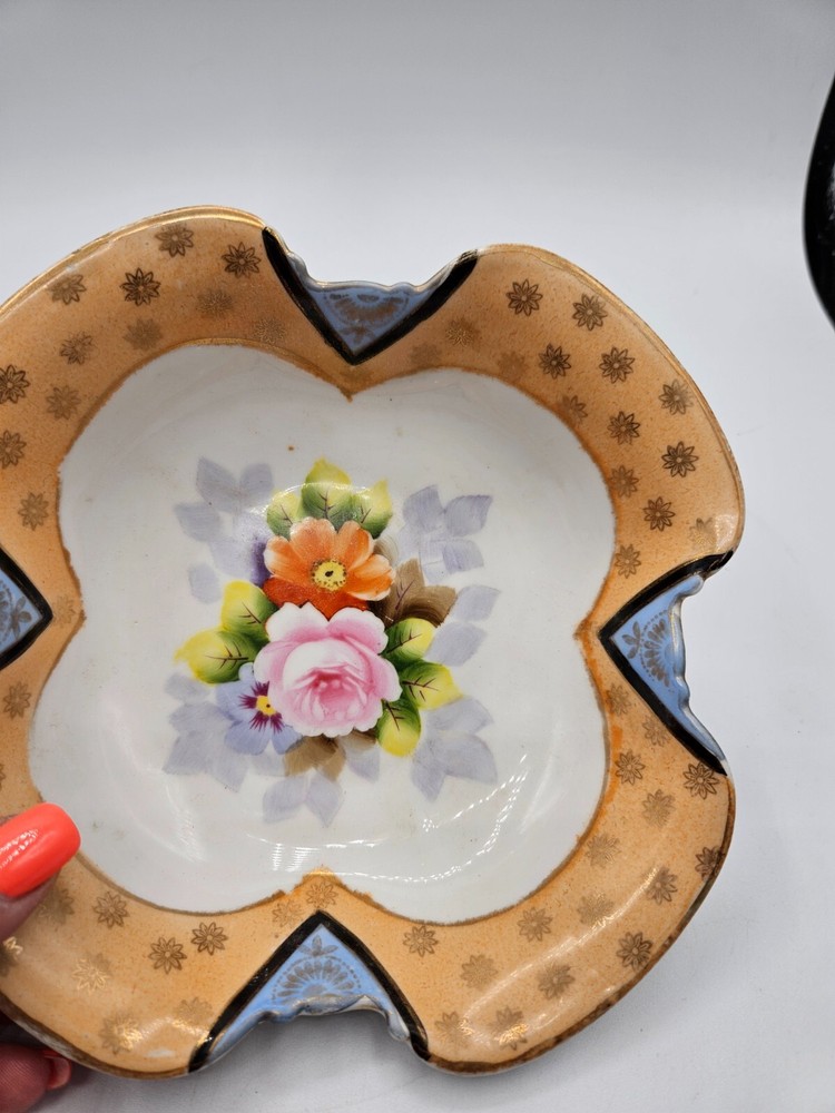 VTG. Noritake 3-Footed Bowl Rose Pattern