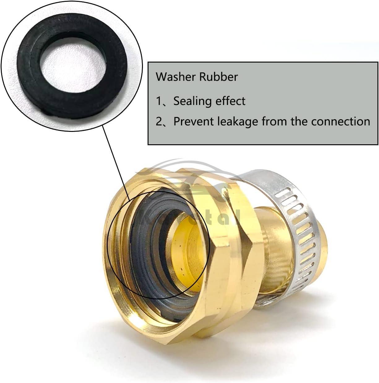 3/4" 5/8" Garden Mender End Repair Kit Water Hose Male Female Connector w/ Clamp