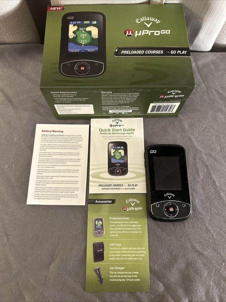 Callaway Upro Go Handheld GPS Rangefinder Pre-Loaded Courses