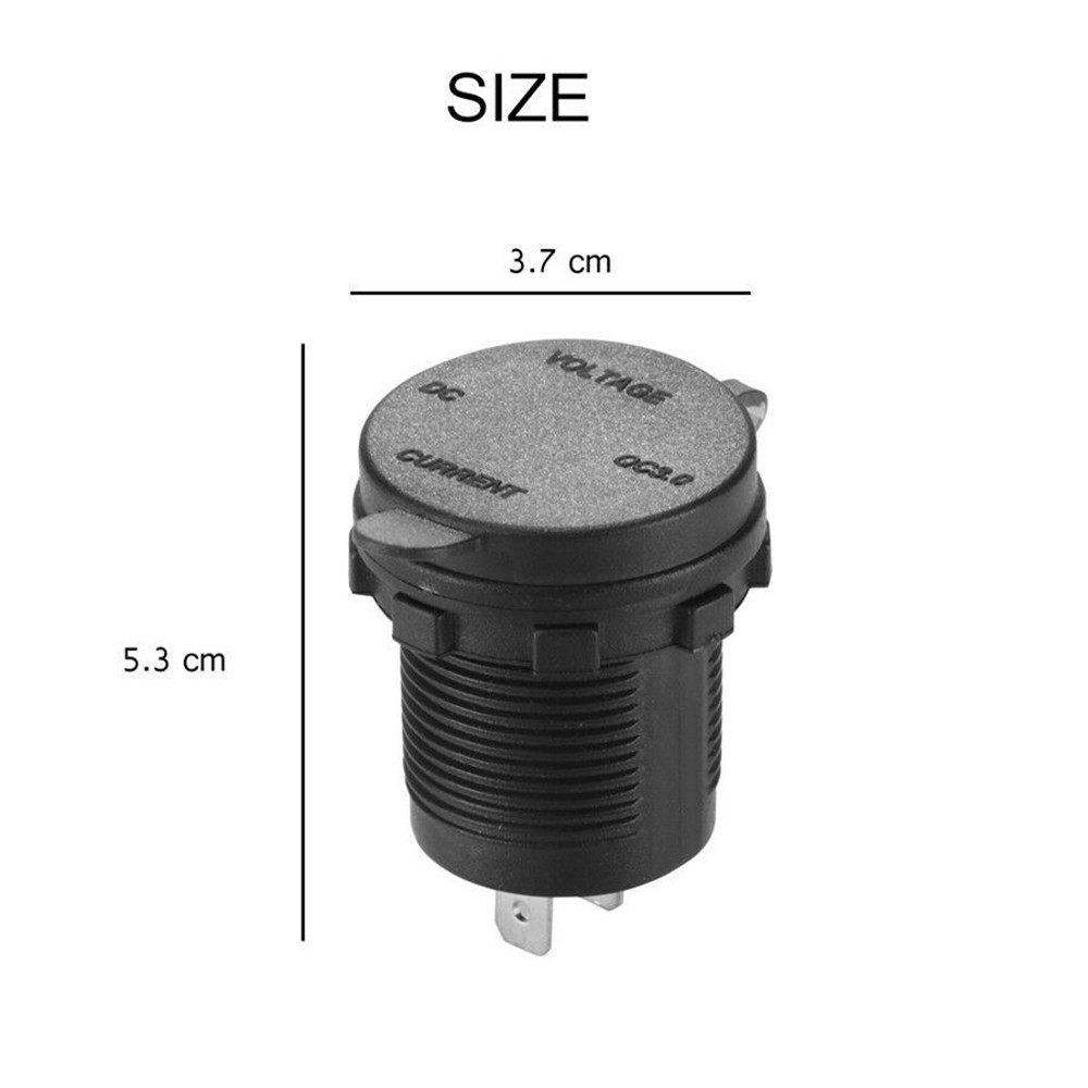 Socket LED Motorcycle USB Fast Socket Volt Voltage Waterproof DC 12/24V