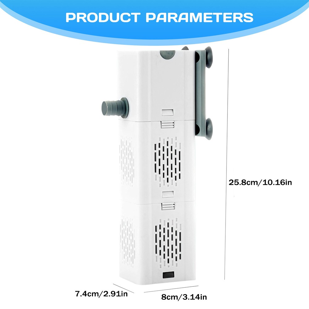 90 GALLON Internal Aquarium Fish Tank Canister 475 GPH Filter Water Filtration