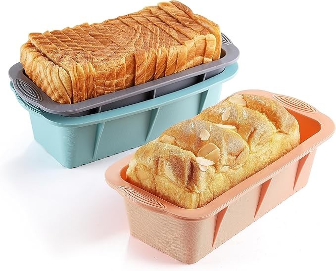 3PCS Silicone Bread Loaf Pan Non-Stick Bread Pans For Baking Easy Release Loaf