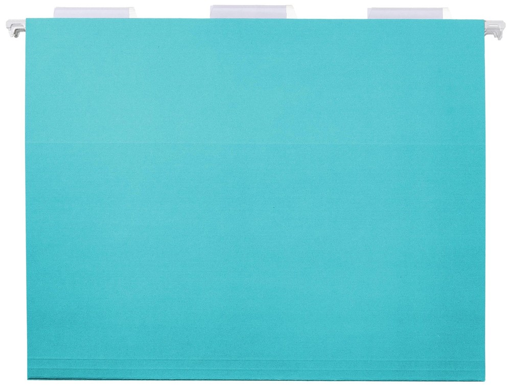Amazon Basics Hanging File Folders Letter 25-Pack Aqua